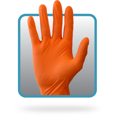 Disposable Nitrile Gloves x 90 OnHand Orange Grip Plus 